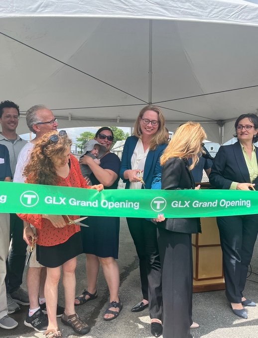 Christine Barber at the Green Line Extension ribbon cutting